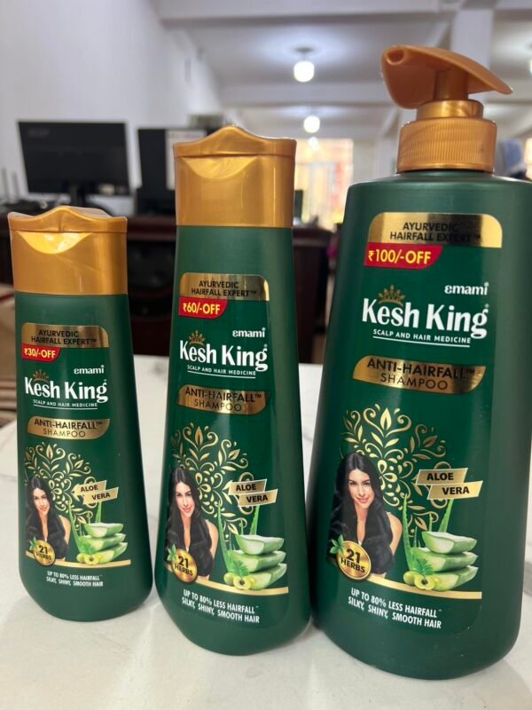 Kesh King Ayurvedic Anti-Hair Fall Shampoo, for smooth, shiny and sleek hair. Enriched with Aloe Vera, Bhringraj and Amla. 340 ml. - Image 6