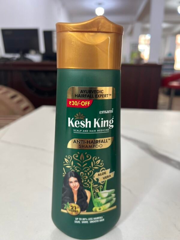 Kesh King Ayurvedic Anti-Hair Fall Shampoo, for smooth, shiny and sleek hair. Enriched with Aloe Vera, Bhringraj and Amla. 340 ml. - Image 2