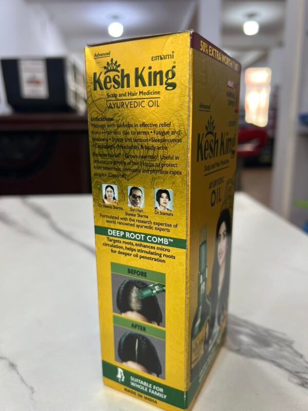 King Kesh Ayurvedic Hair Oil is suitable for all hair types. - Image 2
