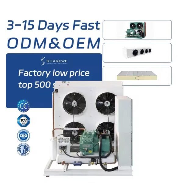 Equipment with 380V, 220V, 25 hp, Refrigeration, 5 hp Bitzer Condenser, Cold Room, Refrigerator Unit