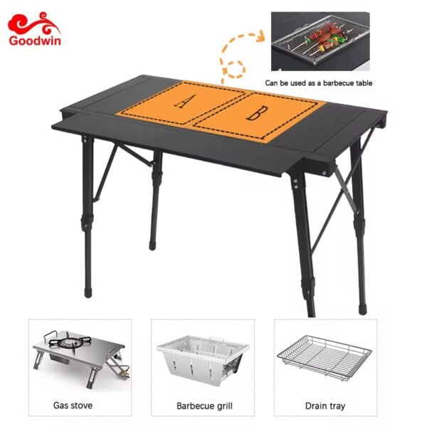 Direct sales from the manufacturer. Camping, barbecue, picnic aluminum folding IGT table. Camping folding table. - Image 7