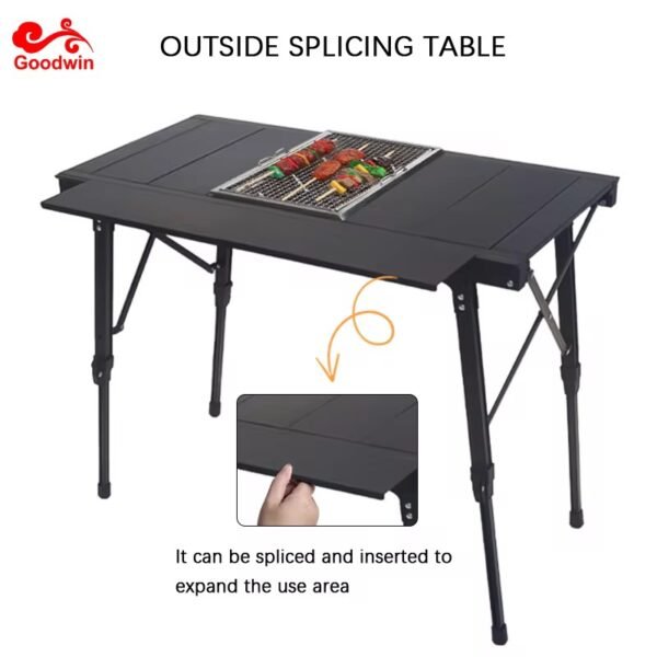 Direct sales from the manufacturer. Camping, barbecue, picnic aluminum folding IGT table. Camping folding table. - Image 6