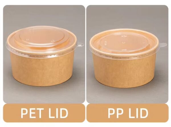 Customizable logo, biodegradable double-walled kraft paper cup, waterproof food packaging, salad, noodles, printed handle, water dispenser - Image 3