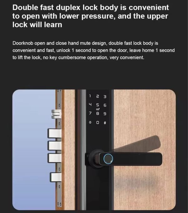 An easy-to-install copper smart lock with password and induction functions, which is convenient for office use. - Image 2