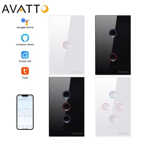 Avat with CE and RoHS 1/2/3/4 certifications. Assist with American standard drawings. Alexei remote control lamp, smart home wall touch lamp, Wifi smart switch.