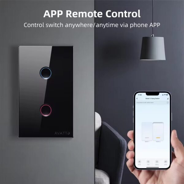 Avat with CE and RoHS 1/2/3/4 certifications. Assist with American standard drawings. Alexei remote control lamp, smart home wall touch lamp, Wifi smart switch. - Image 3