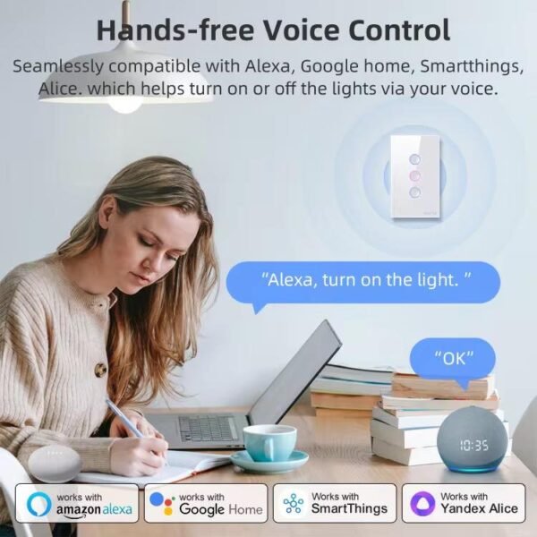 Avat with CE and RoHS 1/2/3/4 certifications. Assist with American standard drawings. Alexei remote control lamp, smart home wall touch lamp, Wifi smart switch. - Image 4