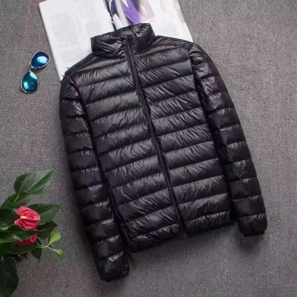 Cheap and Lightweight Warmth Puffer Jacket with Custom Logo, Made of Polyester, Stand Collar and Hooded, Thickened Winter Men's Outerwear - Image 5