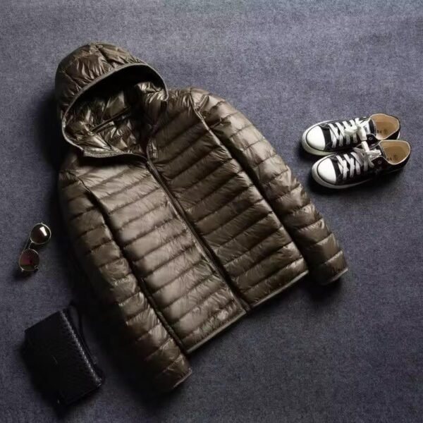 Cheap and Lightweight Warmth Puffer Jacket with Custom Logo, Made of Polyester, Stand Collar and Hooded, Thickened Winter Men's Outerwear - Image 8