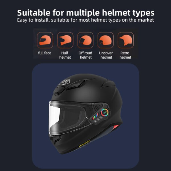 K06 Helmet Bluetooth Headphones Waterproof Noise Reduction Motorcycle Riding Long-lasting Intercom - Image 7